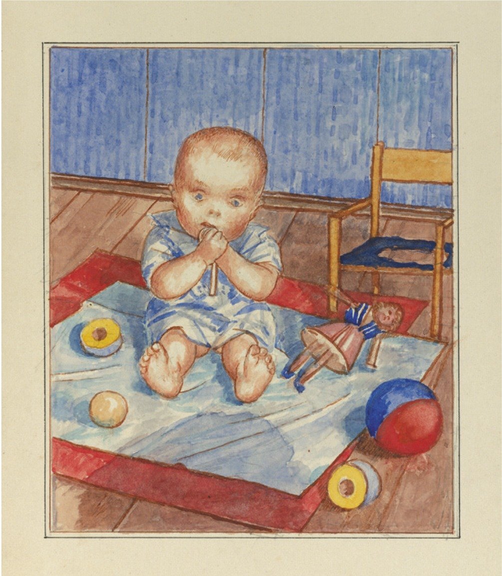 Кузьма Петров-Водкин. «Ребёнок на ковре»