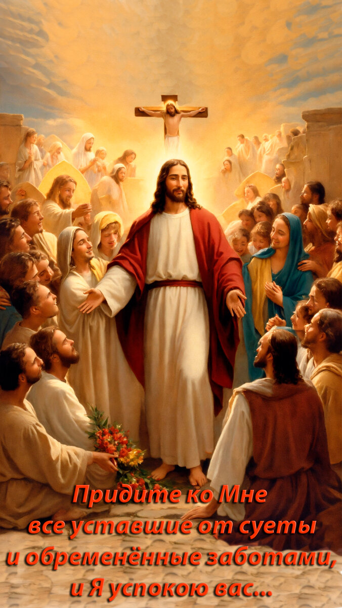 Иисус предлагает нам оставить мирскую суету и излишние заботы, чрезмерно утомляющие нас, и прийти к Нему. Быть с Ним - это несомненное благо для нас, разделить с Ним бремя спасения неверующих - это легко, и придёт покой в души наши!