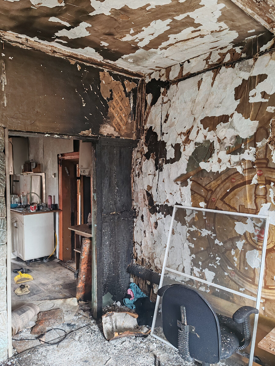 Комната сына после пожара 