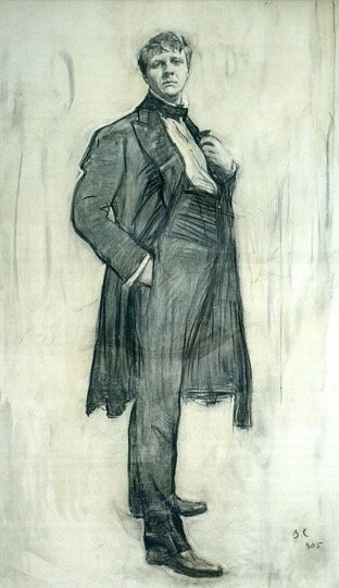 В.А. Серов. Портрет Шаляпина. Уголь.