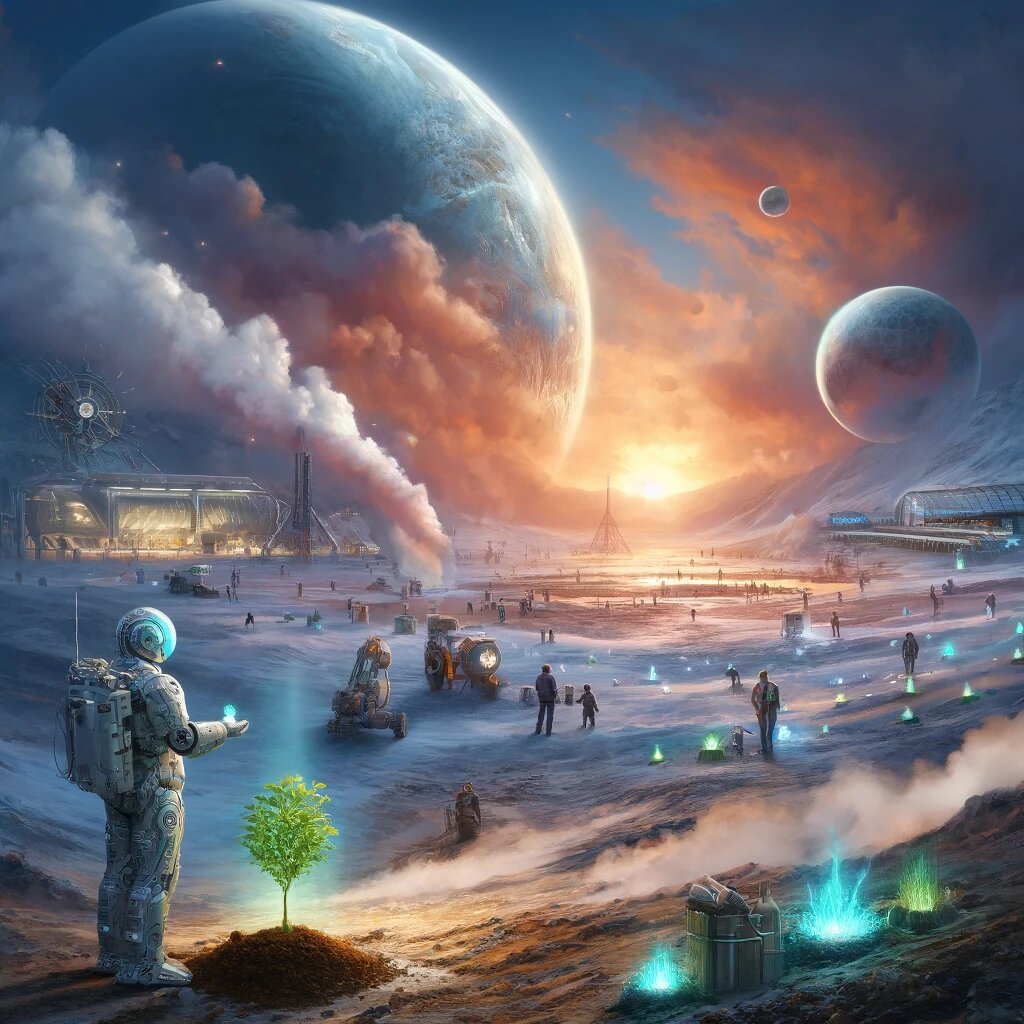 Терраформирование далекой холодной планеты в обитаемый мир с помощью искусственного интеллекта. 