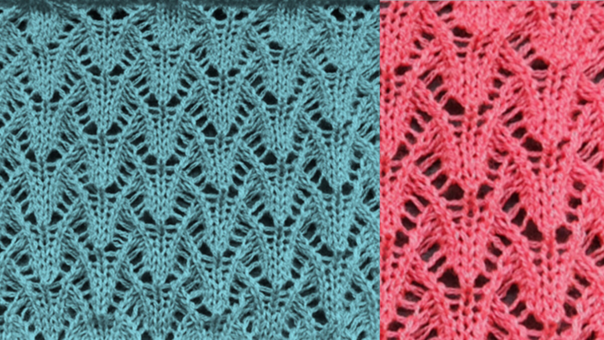 Ажурный узор спицами Поляна из колокольчиков