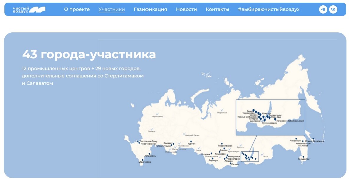 Скрин с официального сайта проекта "Чистый воздух"