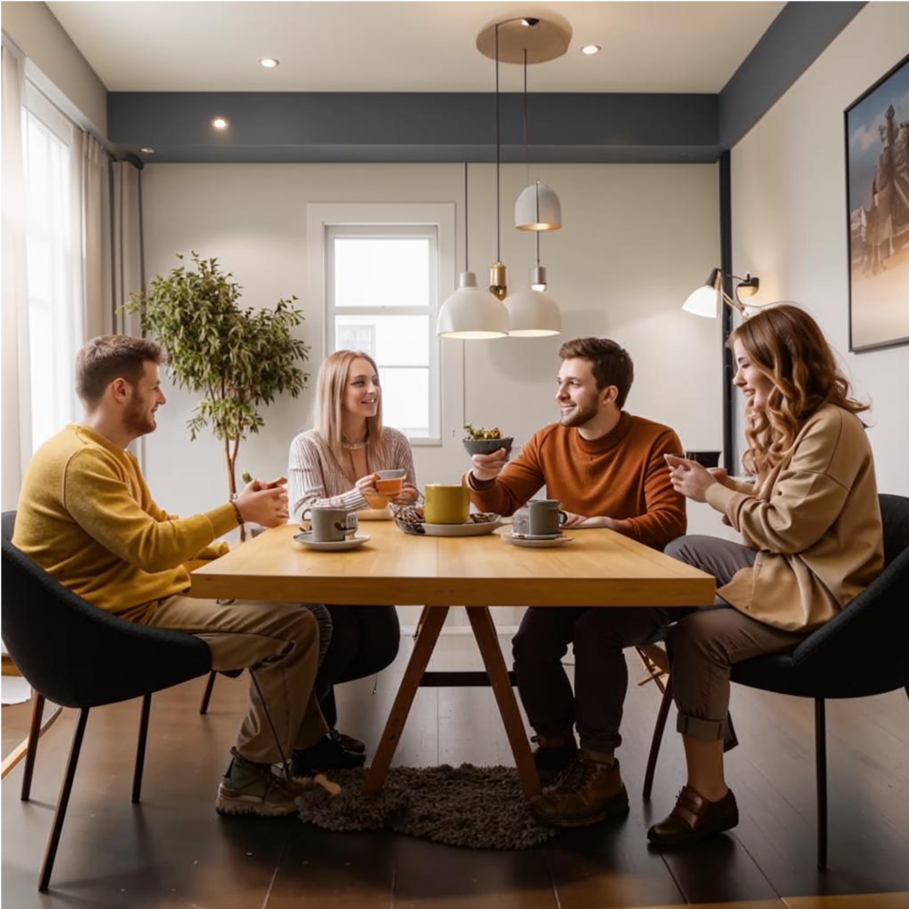 Они пила чай в своей общей столовой на втором этаже.