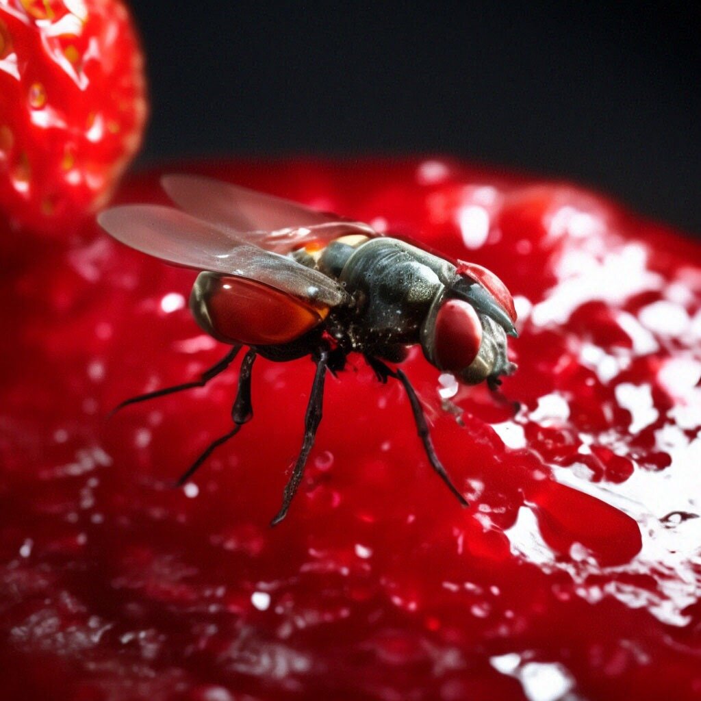 Муха купается в клубничном варенье картинка к шуточному стихотворению