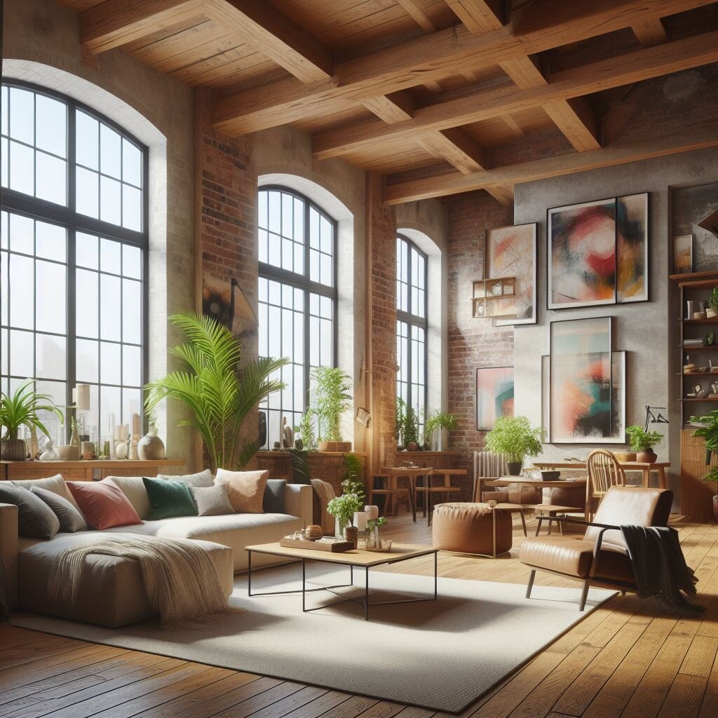 Дизайн гостиной в стиле лофт
