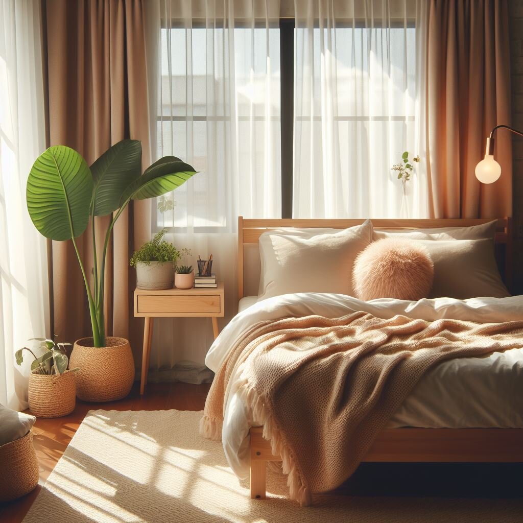 Дизайн комнаты с мебелью из натурального дерева