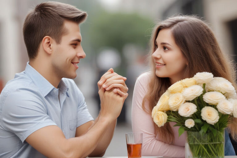 изображение сгенерировано ИИ Мужчина не делает первый шаг