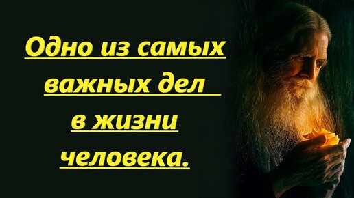 Эти слова Важно услышать каждому! Одно из самых важных дел в жизни человека.