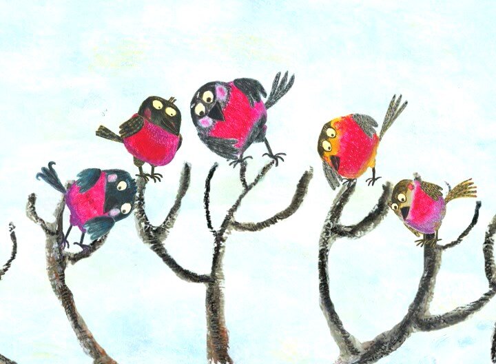 "Круглый год", реж. В.Фёдорова, 2008-2010. Серия "Январь. Снегири и коты"