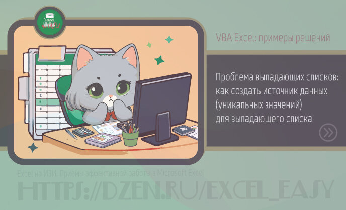 Как создать источник данных (уникальных значений) для выпадающего списка