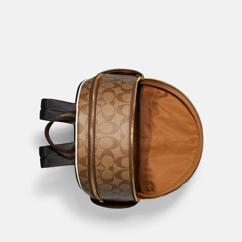  Рюкзак Coach Court Backpack In Signature Canvas – Khaki/Chalk на сайте coach-disconts.ru 