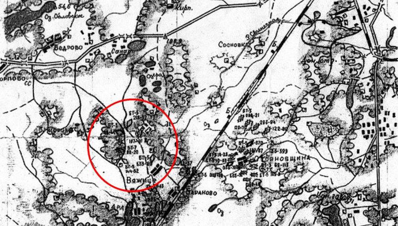 Схема с местоположением подбитых танков