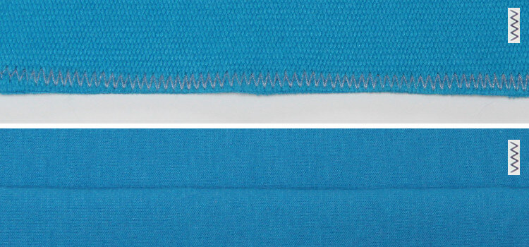 An example of another popular stitch suitable for sewing knitwear – the zigzag.