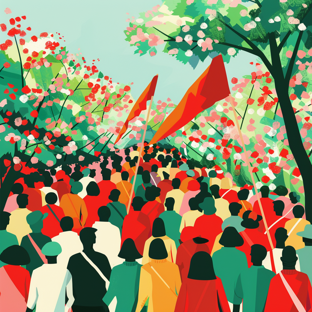 Идеи для картинок к 1 мая в Midjourney
