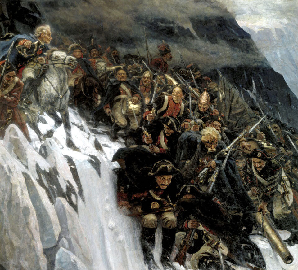 Картина В.И.Сурикова "Переход Суворова через Альпы".