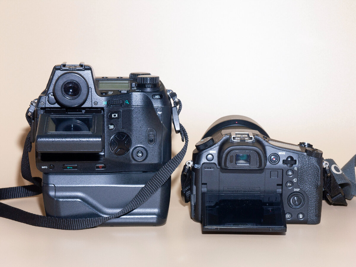 Мои фотокамеры: Olympus E-20 и Sony RX10