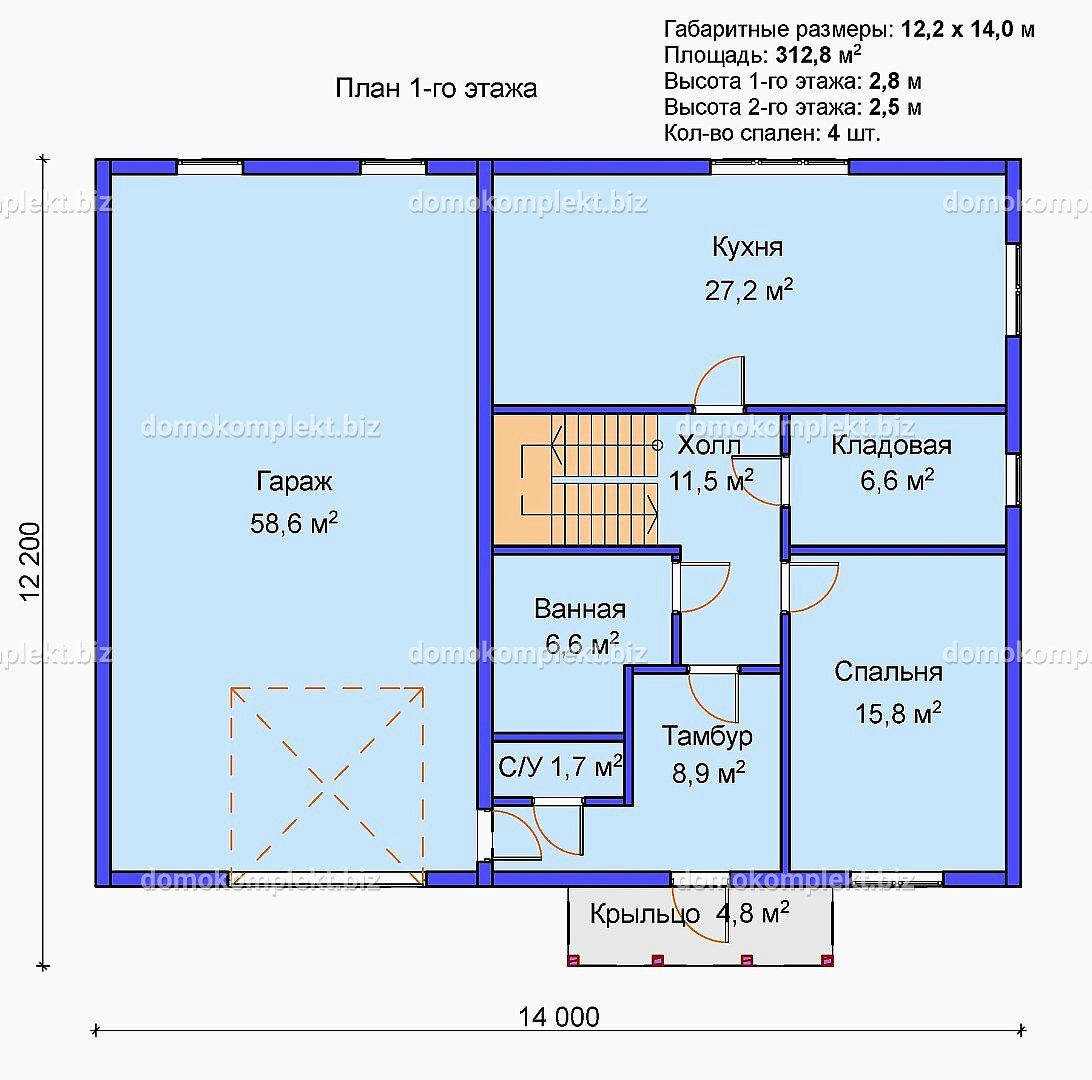 Планировка 1-го этажа