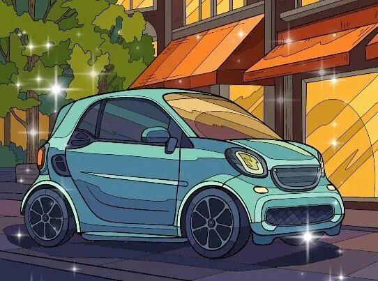 Машинка из раскраски.