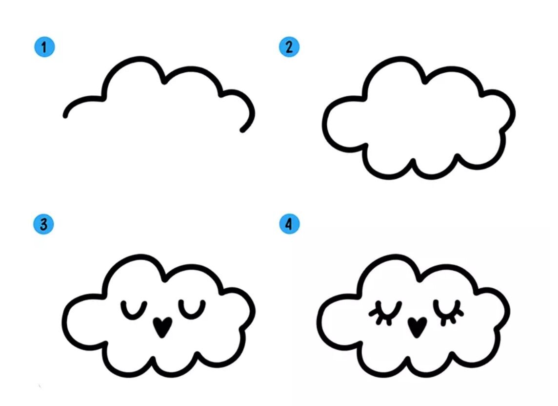  Облака, как известно – белогривые лошадки. Нарисовать их можно по-разному, потому что они похожи на то, что подсказывает вам фантазия.-2