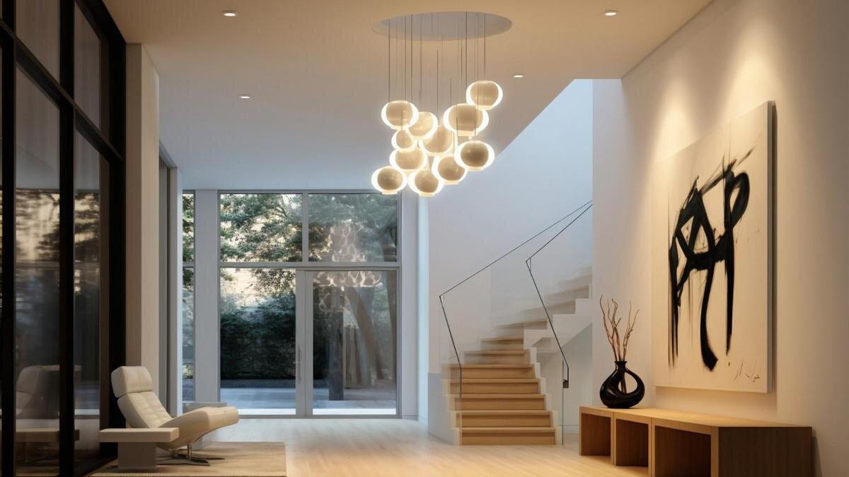    Минималистичная прихожая со светлым потолком:Freepik