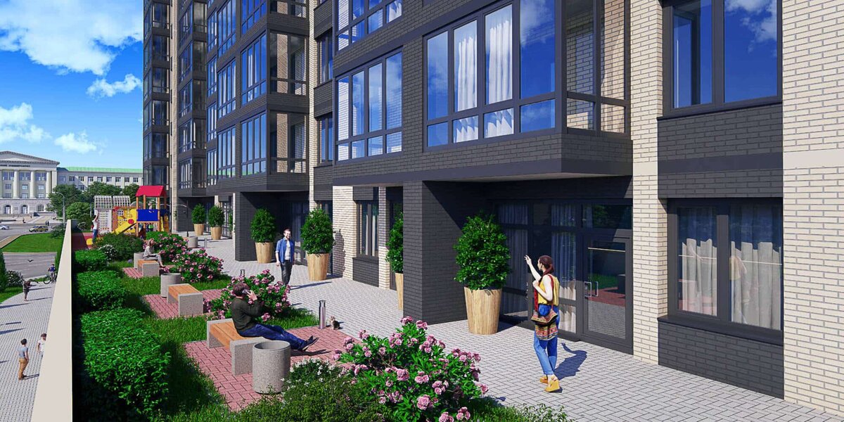 Зона отдыха и детская площадка в ЖК «Кристалл-2»