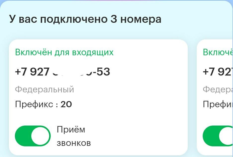 У меня на данный момент подключенны 3 номера виртуальных + основновй = 4 новых не всегда свежих номера
