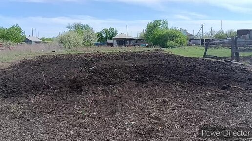 Жизнь в, деревне. Вспахали огород, Посадила яблони, черешню.