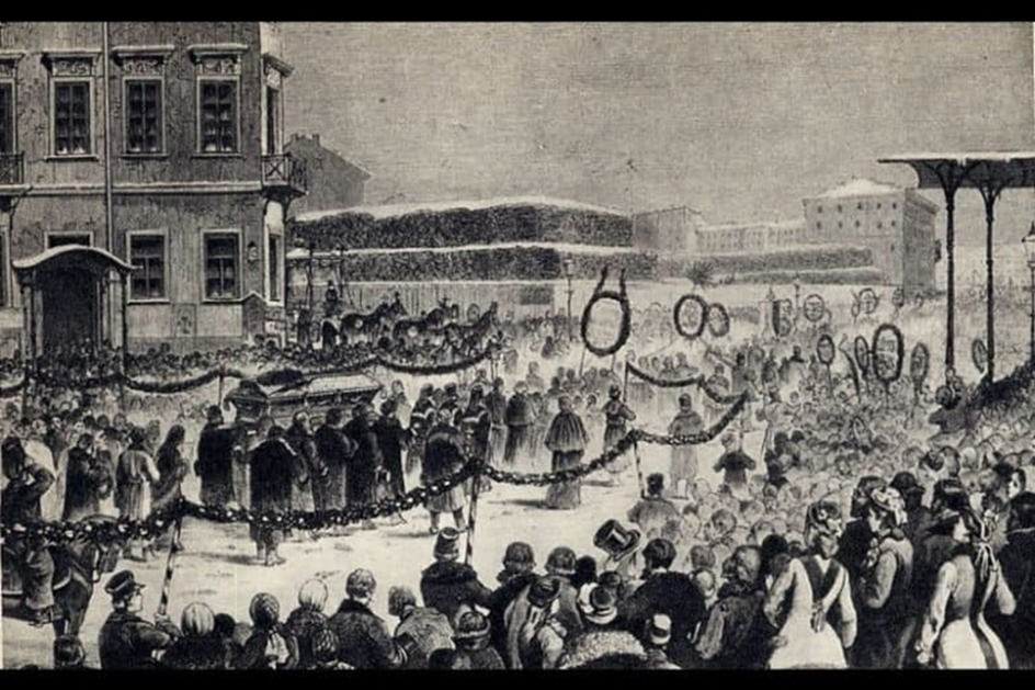 Похороны Достоевского. Художник В. Порфирьев, 1881г.