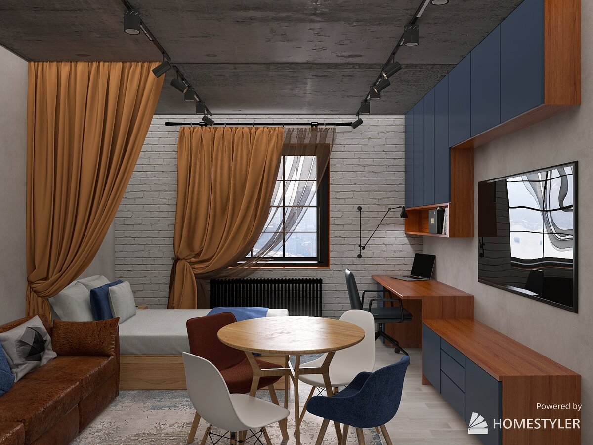 Квартира-студия, визуализация автора.