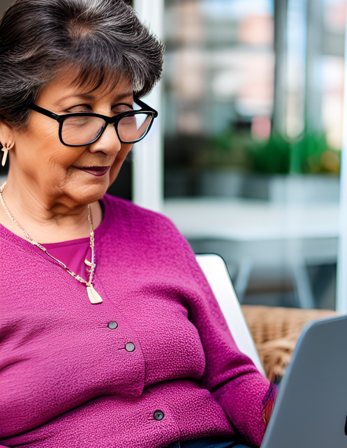 Бабушка-фрилансер. Картинка автора. 