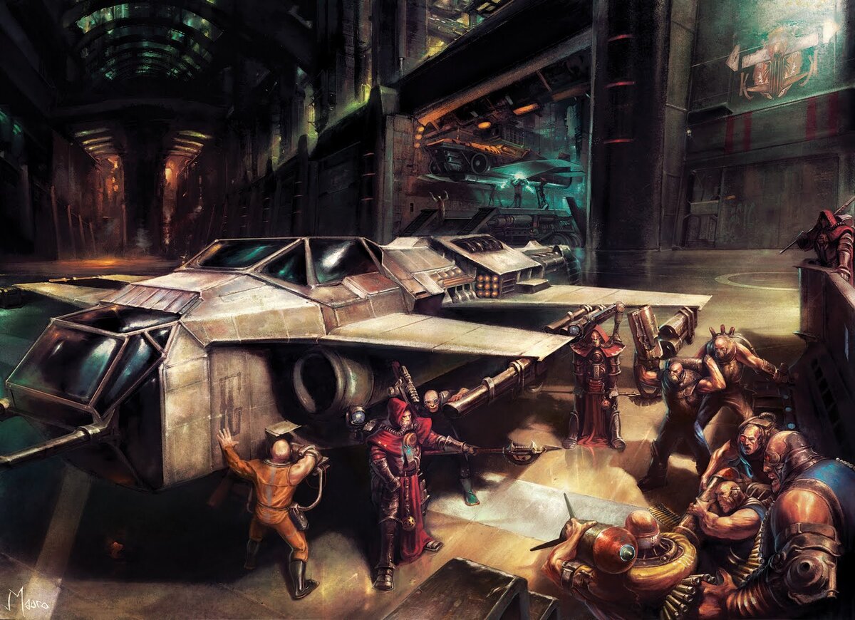 Не буду говорить про сервиторов и прочее, но невесомости тут точно нет! Хотя, порой авторы про неё пишут - когда герои оказываются в космосе...