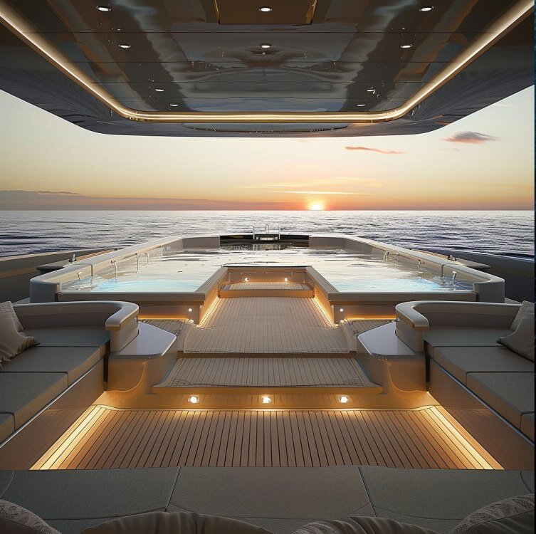 А сейчас мы поднимемся на третью палубу, где можно поплавать в бассейне с теплой водой, зайти в полностью стеклянный спортзал с откидным балконом.