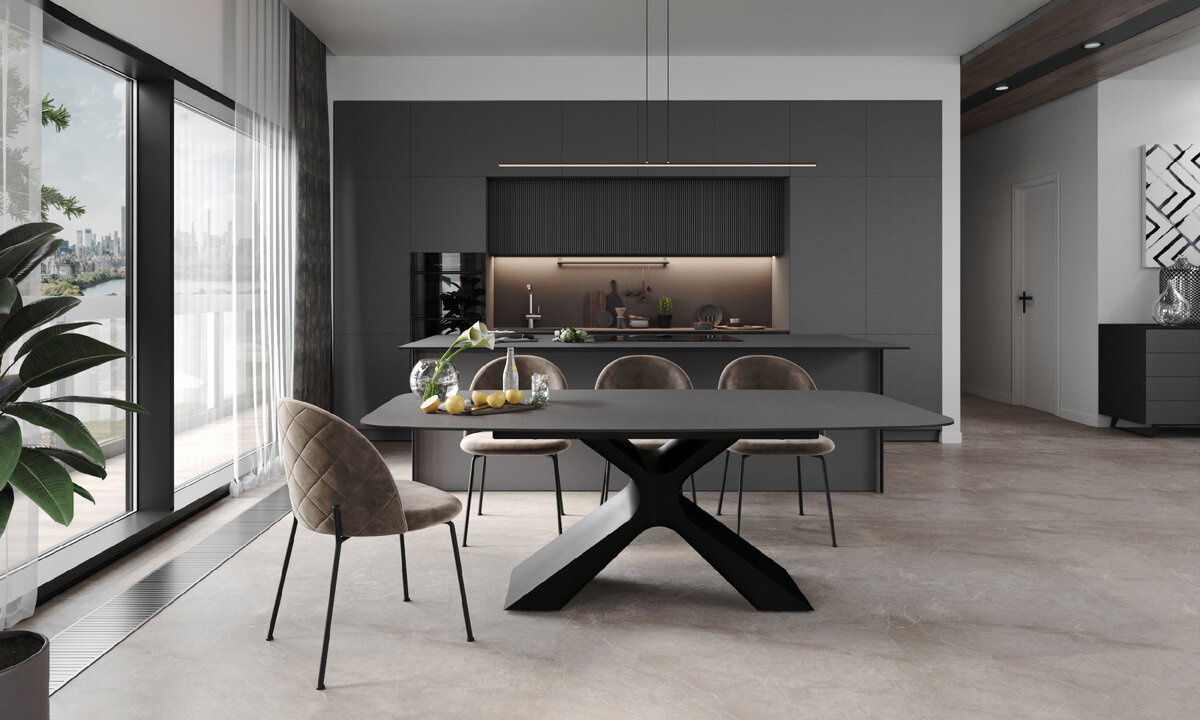 Уникальный дизайнерский обеденный стол СМАРТ, Родос из компакт пластика