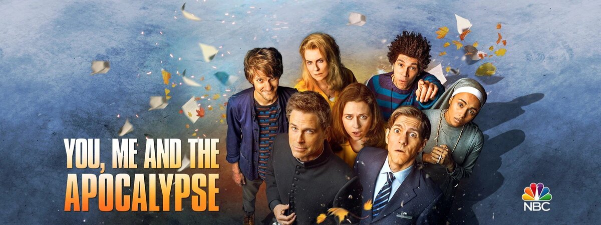 Постер к сериалу. На нем изображены: Роб Лоу, Меган Маллалли, Дженна Фишер, Джоэл Фрай, Мэттью Бэйтон, Гайя Скоделларо. Источник: imdb.com