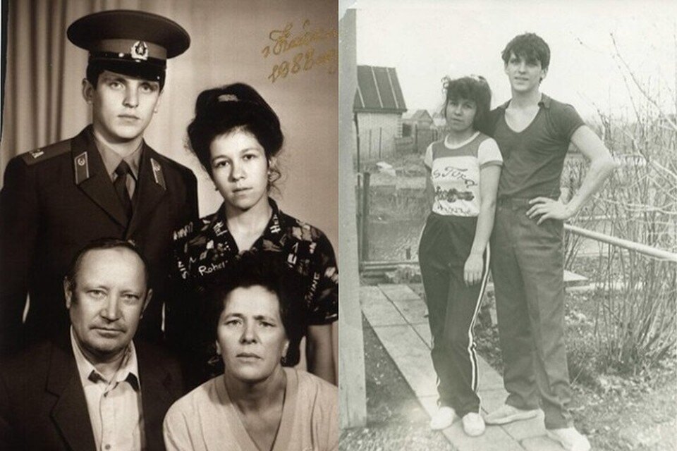    Ильсур Метшин в юности с родителями и женой. Фото: metshin.ru