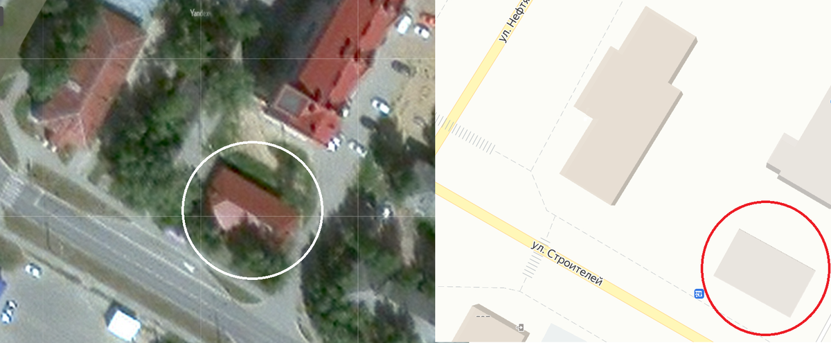 Фото из космоса и изображение на некотооых версиях Яндекс-карты (не на всех!)