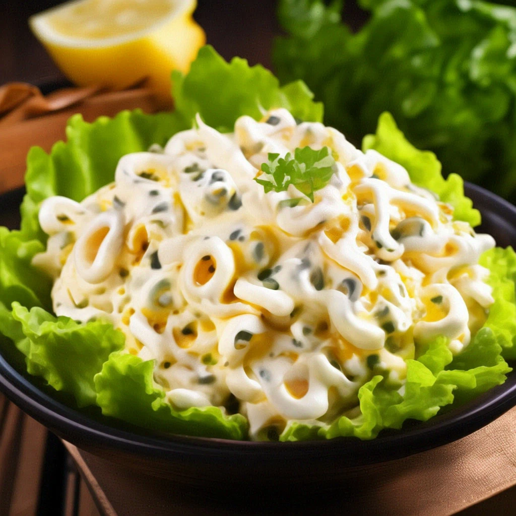 Салат из кальмаров. Фото ИИ