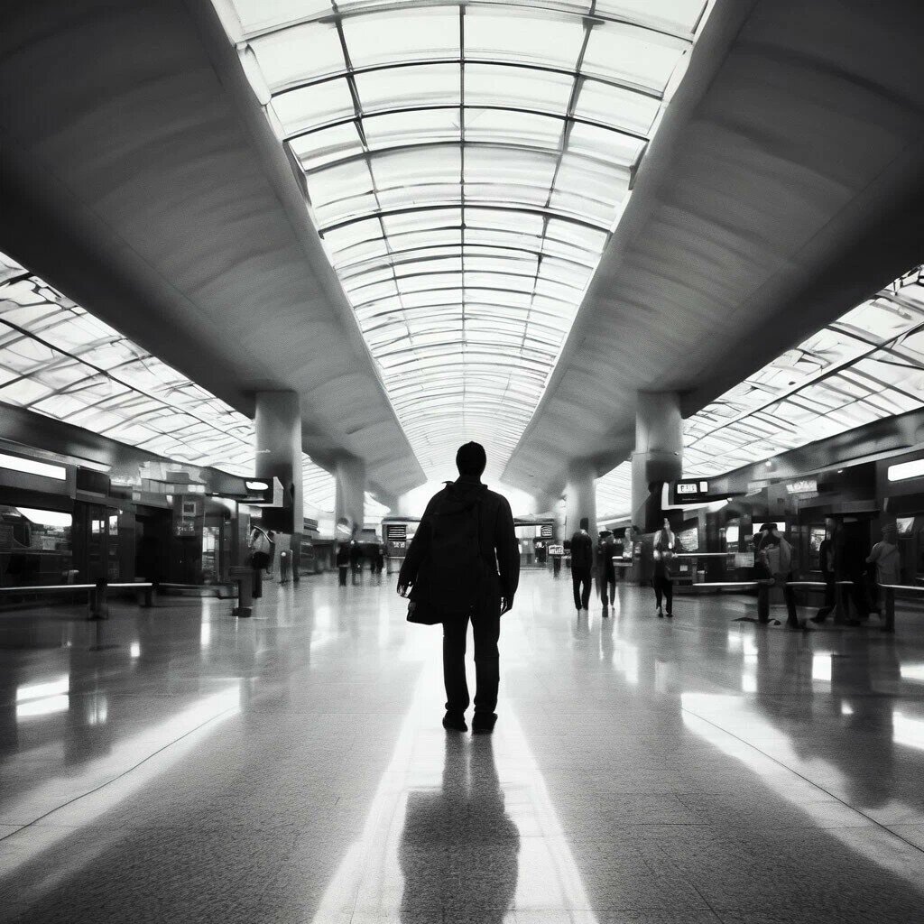 Один в аэропорту другой страны