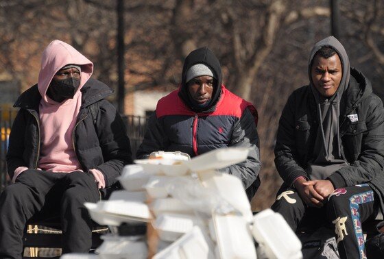    Мигранты в Нью-Йорке