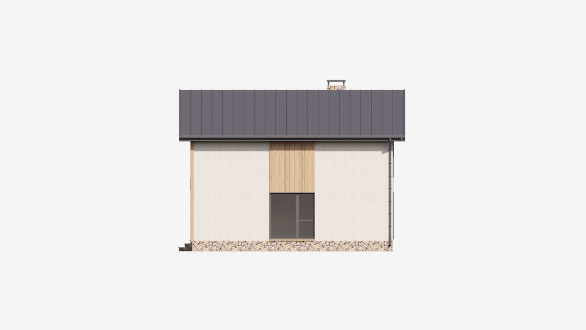 Проекция фасада (вид сбоку) двухэтажного дома «Зальцбург 125»