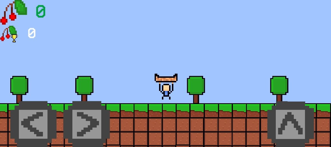 Это простейшая игра. Смысл игры в том, что ты должен, нажимая на кнопки передвигаться и ловить, падающие сверху, вишни, чем больше, тем лучше. 