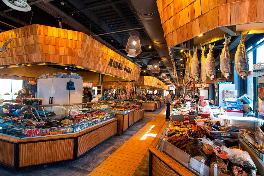 рыбные ряды Верхнего рынка Пятигорска