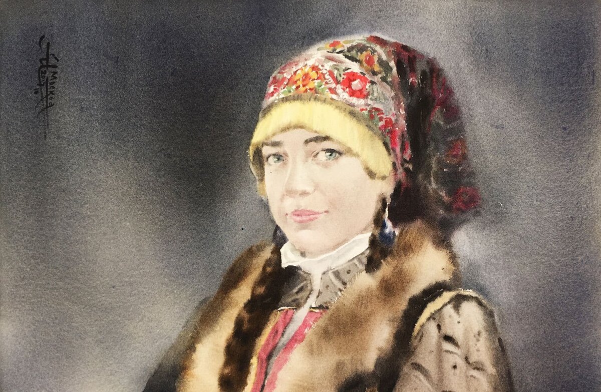 Художник Анна Иванова, акварель (бумага 100% хлопок среднее зерно 300 г/м)