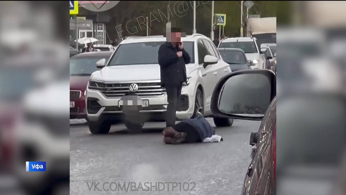    В Уфе водитель Volkswagen Touareg сбил женщину, переходившую дорогу на зеленый сигнал светофора