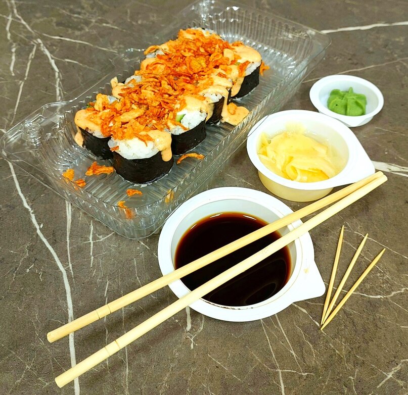 Упаковка для роллов, суши, соусов, имбиря, васаби