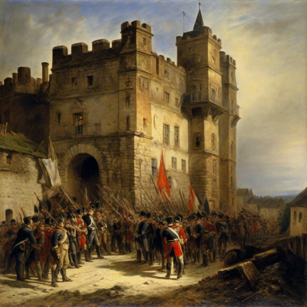 Взятие королевской тюрьмы Дойчхорденсшлосс 26 июня 1792 года. Эрнст фон Газенклевер. 