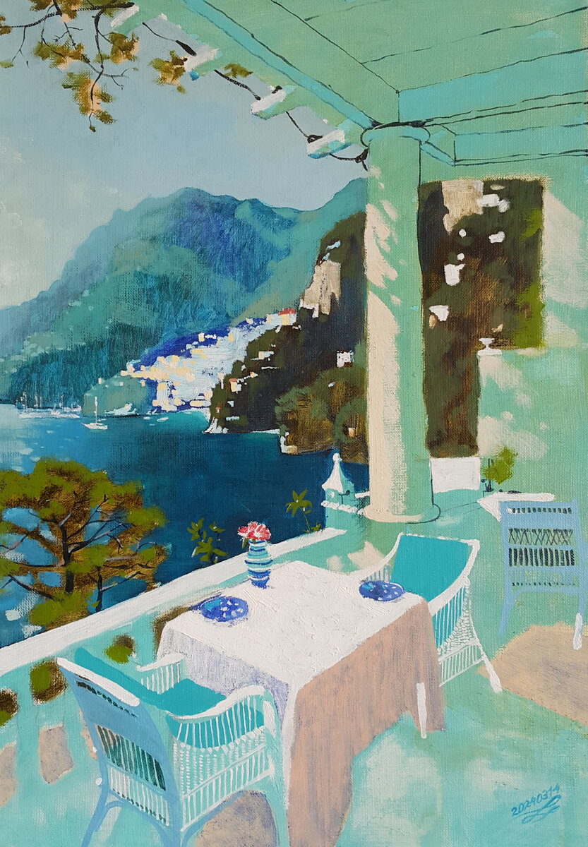 Картина "Colazione a Positano"