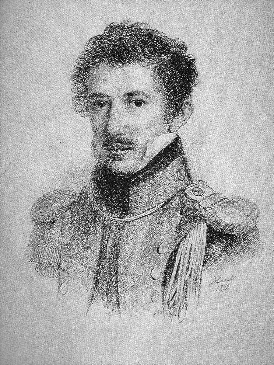 Михаил Сергеевич Лунин. Автолитография П. Ф. Соколова, 1822 г. (Государственный Эрмитаж)
