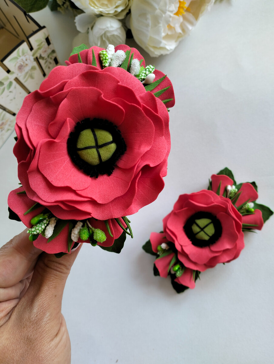 Маки из фоамирана мои работы 